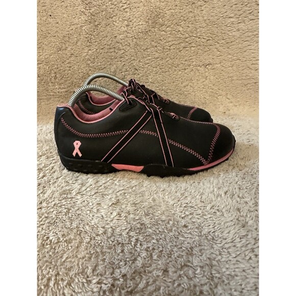 Footjoy M Project Breast Cancer Awareness Spikeless Golf Shoes Sneakers Womens 8 - Picture 1 of 9